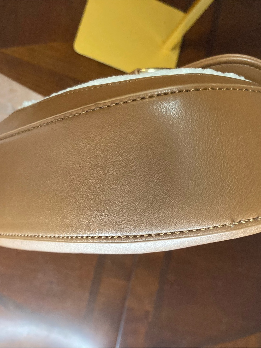 Antik Kraft Vegan Leather & Shearling Crossbody Saddle Bag - Cognac & Cream NWOT - Picture 7 of 15